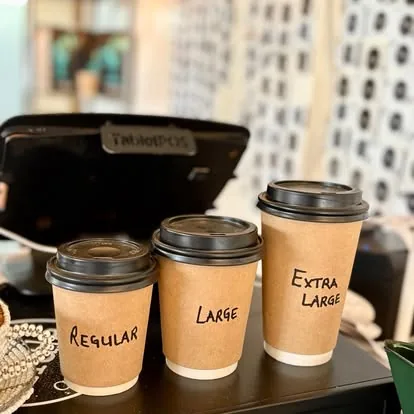 Coffee to go in three sizes