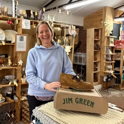 Linga Lapa team member with Jim Green footwear